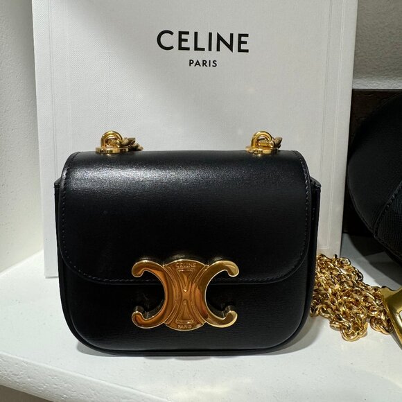 CELINE MINI CHAIN CLAUDE in Shiny calfskin - Picture 1 of 4